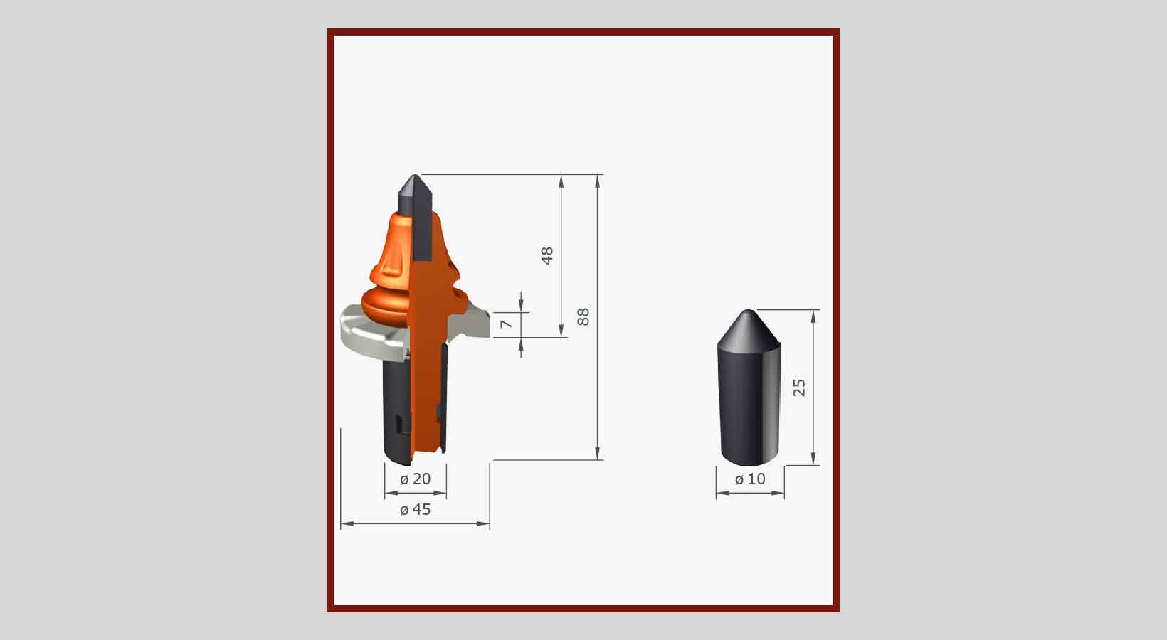 Rundschaftmeissel Strassenfräsen