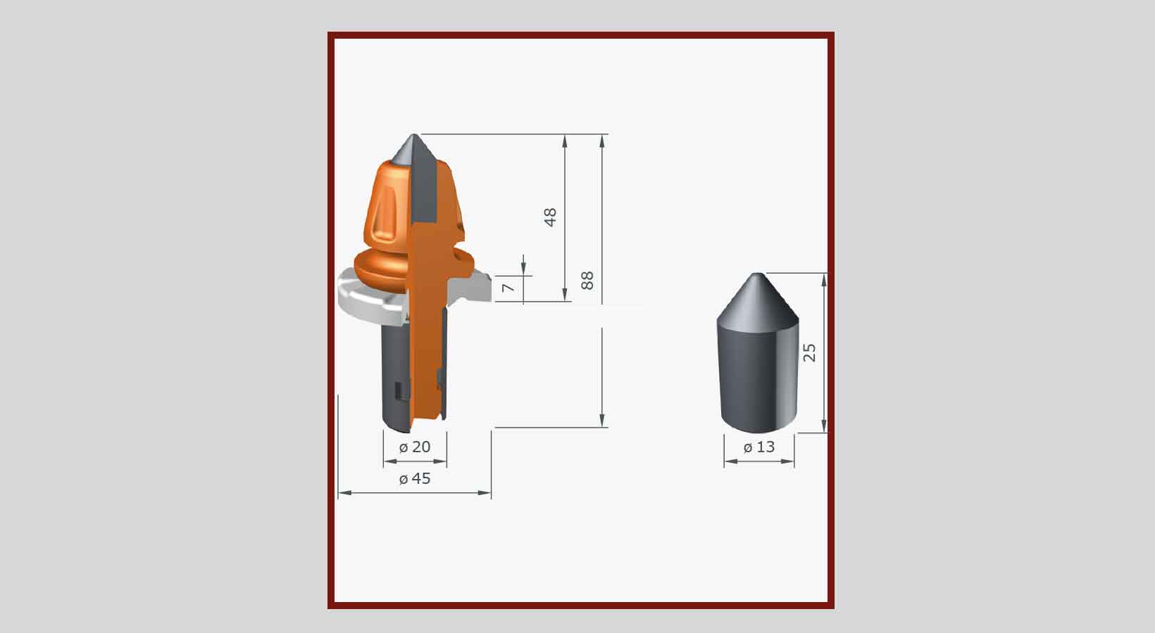 Rundschaftmeissel Strassenfräsen