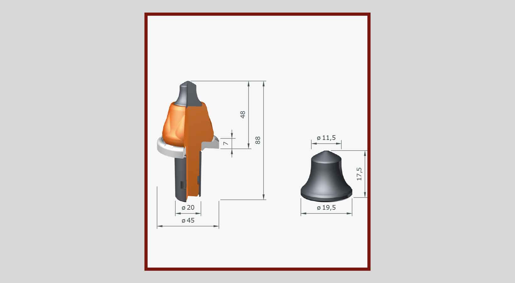 Rundschaftmeissel Recycler/Stabilisierer