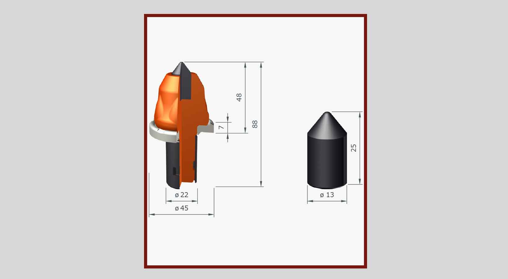 Rundschaftmeissel Strassenfräsen