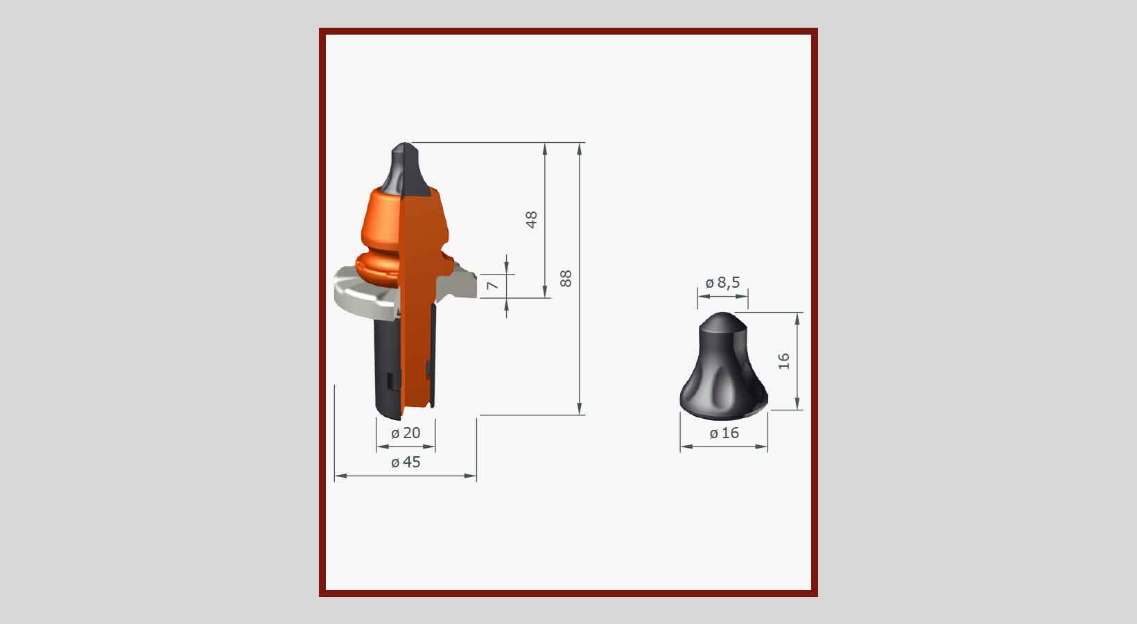 Rundschaftmeissel Strassenfräsen